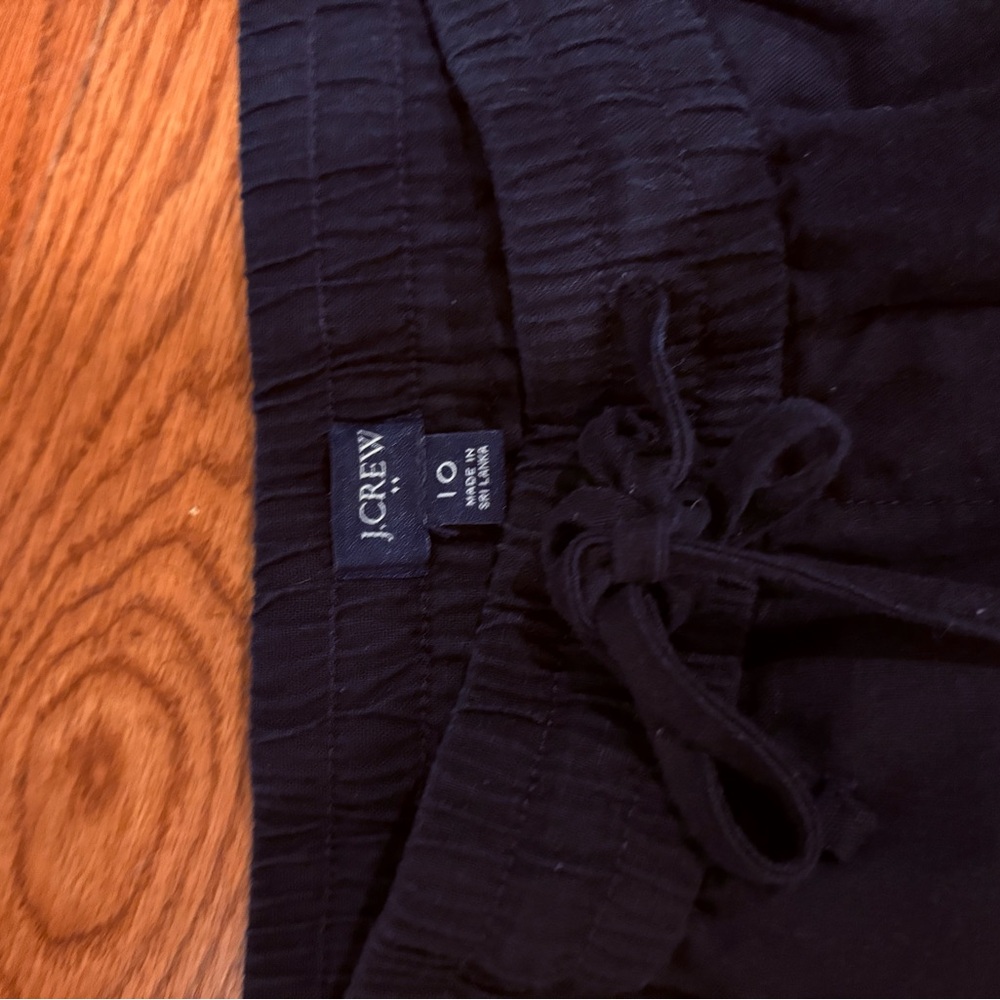 J.Crew Navy Drawstring Linen Trousers